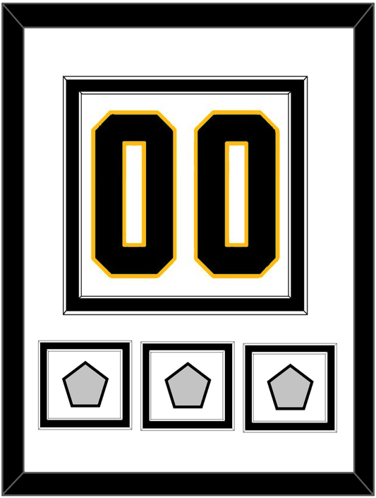 Pittsburgh Number (Back) & 3 Stanley Cup Finals Patches - Road White - Signature Tier 2