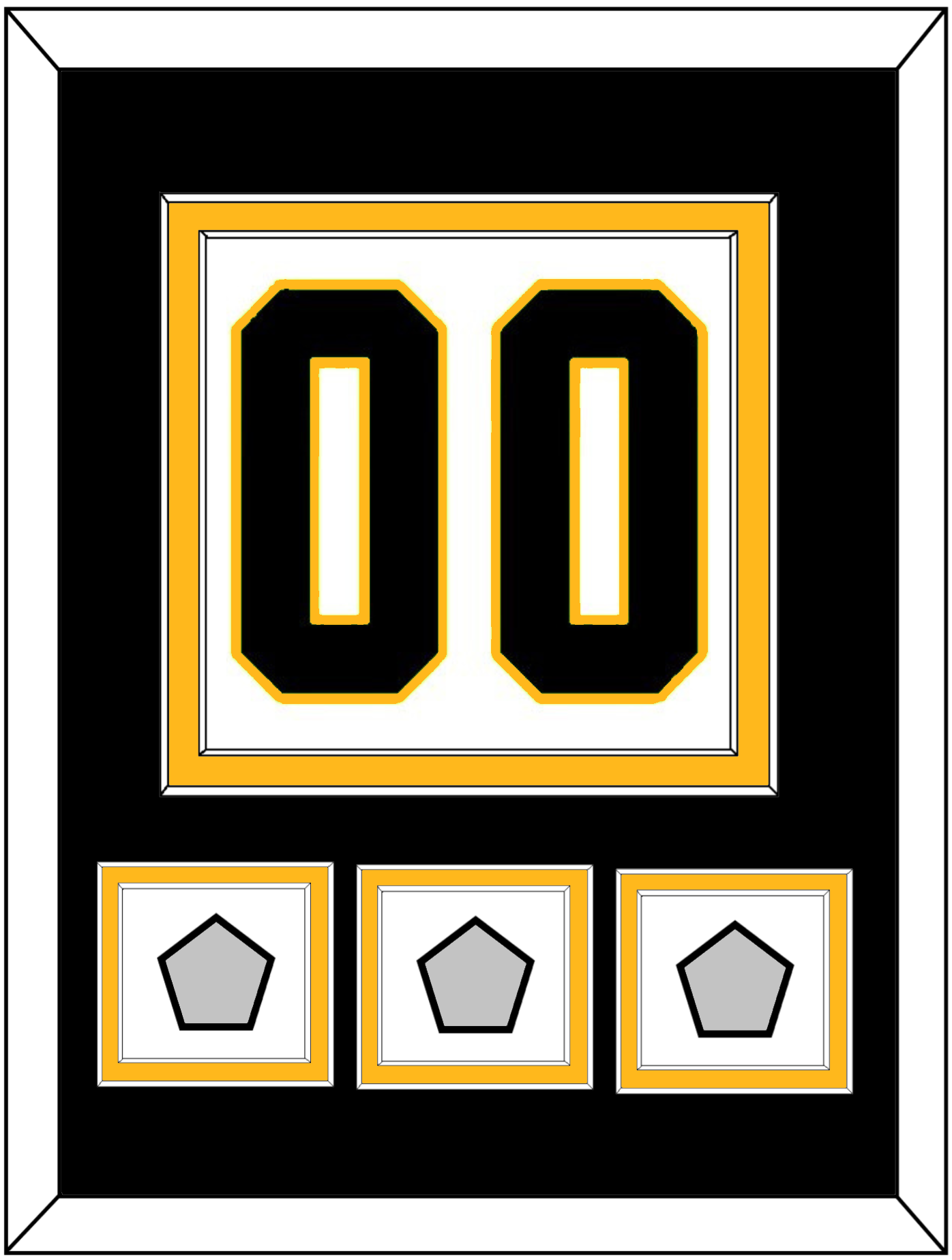 Pittsburgh Number (Back) & 3 Stanley Cup Finals Patches - Road White - Signature Tier 3