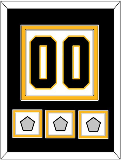 Pittsburgh Number (Back) & 3 Stanley Cup Finals Patches - Road White - Signature Tier 3