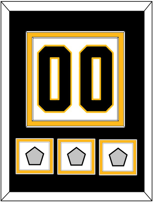 Pittsburgh Number (Back) & 3 Stanley Cup Finals Patches - Road White - Signature Tier 3