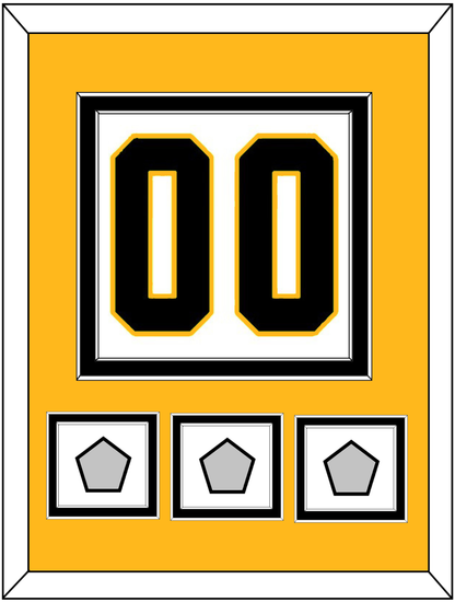 Pittsburgh Number (Back) & 3 Stanley Cup Finals Patches - Road White - Signature Tier 4