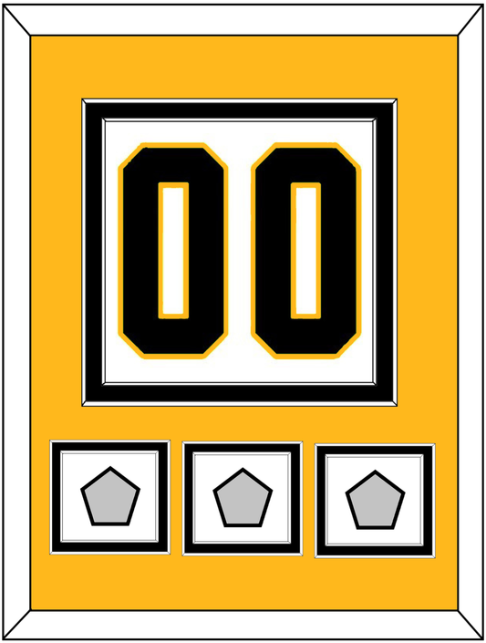 Pittsburgh Number (Back) & 3 Stanley Cup Finals Patches - Road White - Signature Tier 4