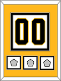 Pittsburgh Number (Back) & 3 Stanley Cup Champions Patches - Road White - Double Mat 4