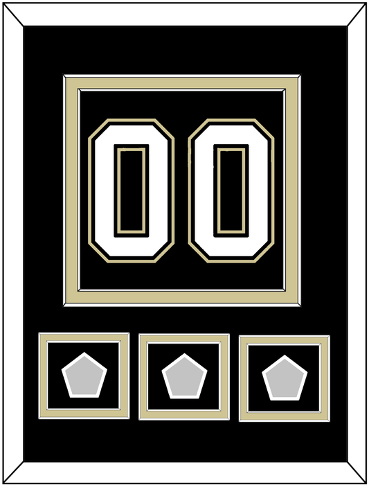 Pittsburgh Number (Back) & 3 Stanley Cup Finals Patches - Home Black (2007-2016) - Signature Tier 2
