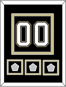 Pittsburgh Number (Back) & 3 Stanley Cup Finals Patches - Home Black (2007-2016) - Double Mat 2