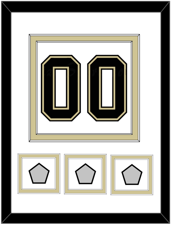 Pittsburgh Number (Back) & 3 Stanley Cup Finals Patches - Road White (2007-2016) - Double Mat 1