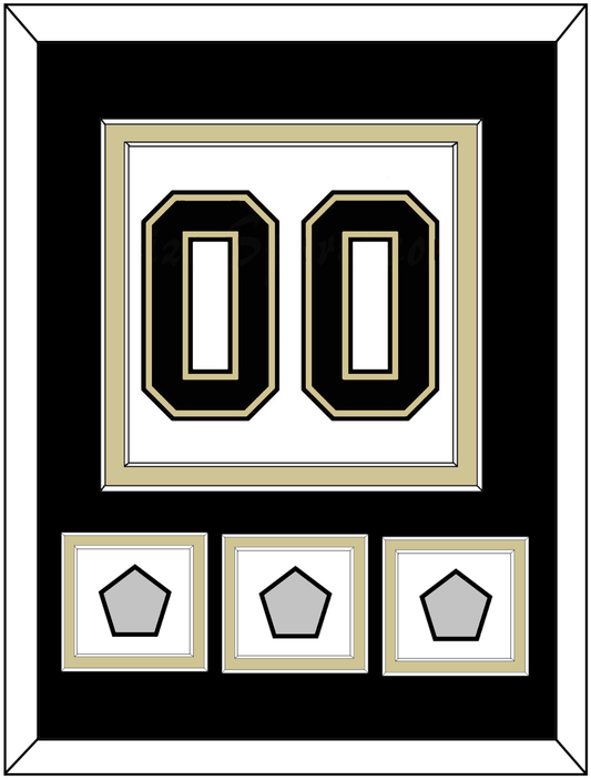 Pittsburgh Number (Back) & 3 Stanley Cup Finals Patches - Road White (2007-2016) - Signature Tier 2