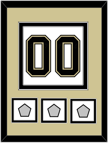 Pittsburgh Number (Back) & 3 Stanley Cup Champions Patches - Road White (2007-2016) - Signature Tier 3
