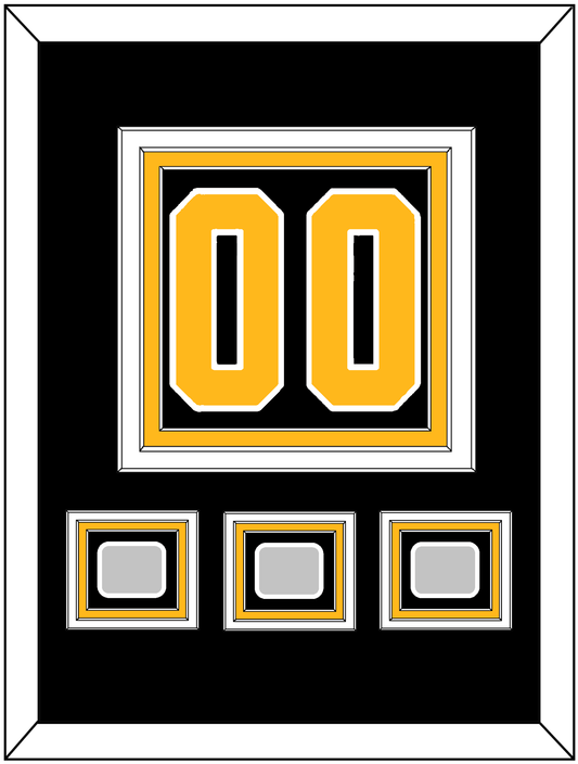 Pittsburgh Number (Back) & 3 Stanley Cup Finals Patches - Home Black - Premier Tier 2