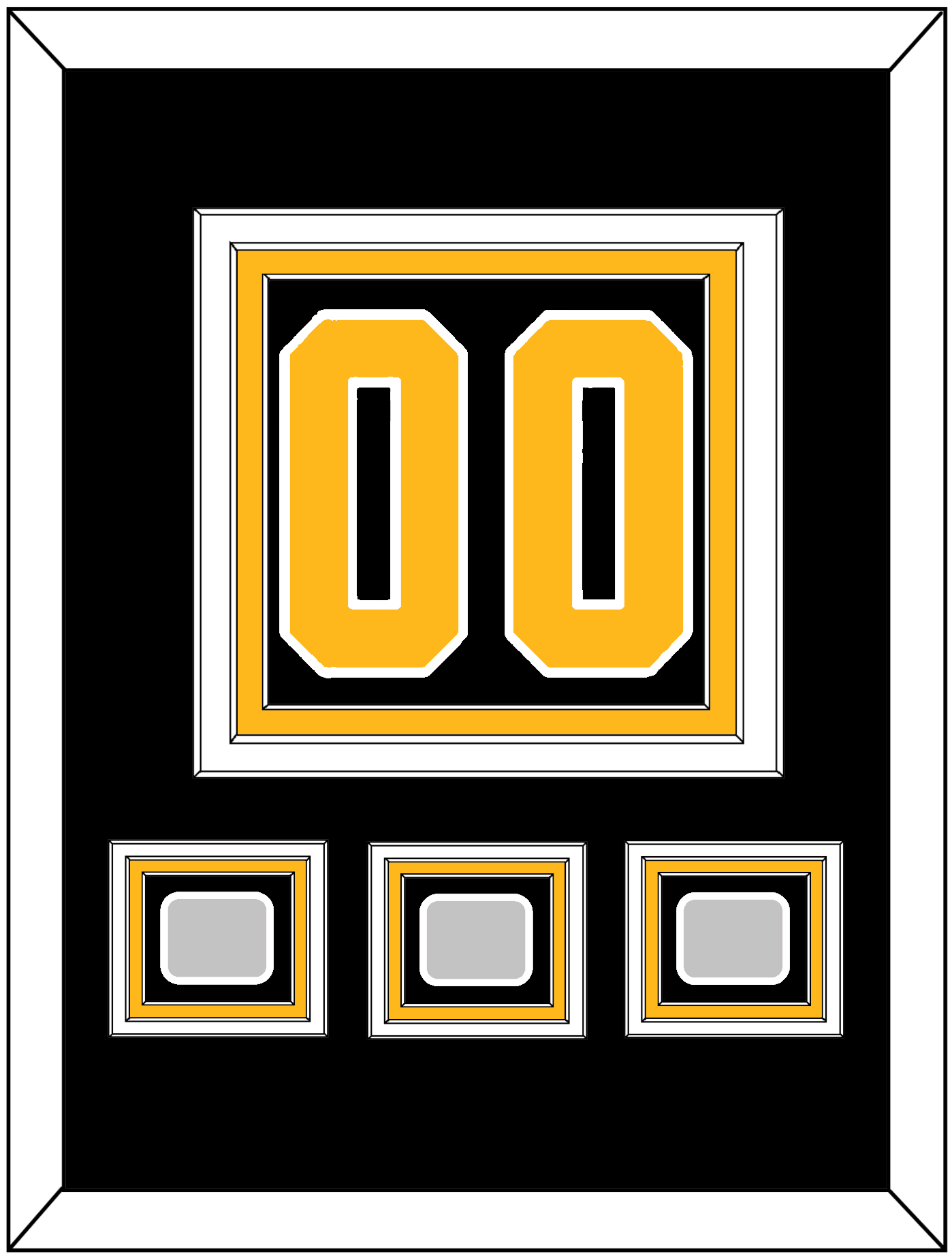 Pittsburgh Number (Back) & 3 Stanley Cup Champions Patches - Home Black - Premier Tier 2