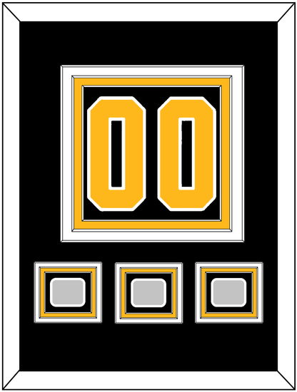 Pittsburgh Number (Back) & 3 Stanley Cup Champions Patches - Home Black - Premier Tier 2