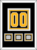 Pittsburgh Number (Back) & 3 Stanley Cup Champions Patches - Home Black - Triple Mat 2