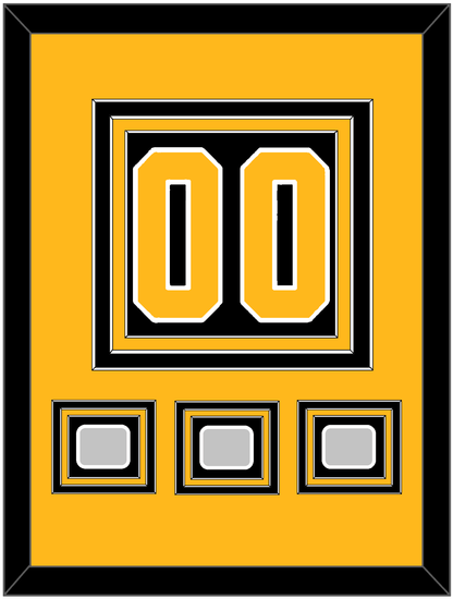 Pittsburgh Number (Back) & 3 Stanley Cup Finals Patches - Home Black - Premier Tier 3