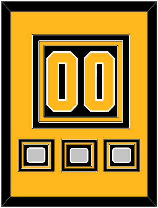Pittsburgh Number (Back) & 3 Stanley Cup Finals Patches - Home Black - Premier Tier 3