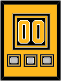 Pittsburgh Number (Back) & 3 Stanley Cup Finals Patches - Home Black - Triple Mat 3