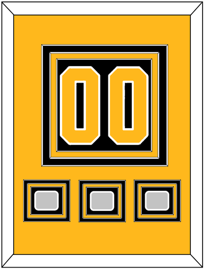 Pittsburgh Number (Back) & 3 Stanley Cup Finals Patches - Home Black - Premier Tier 3