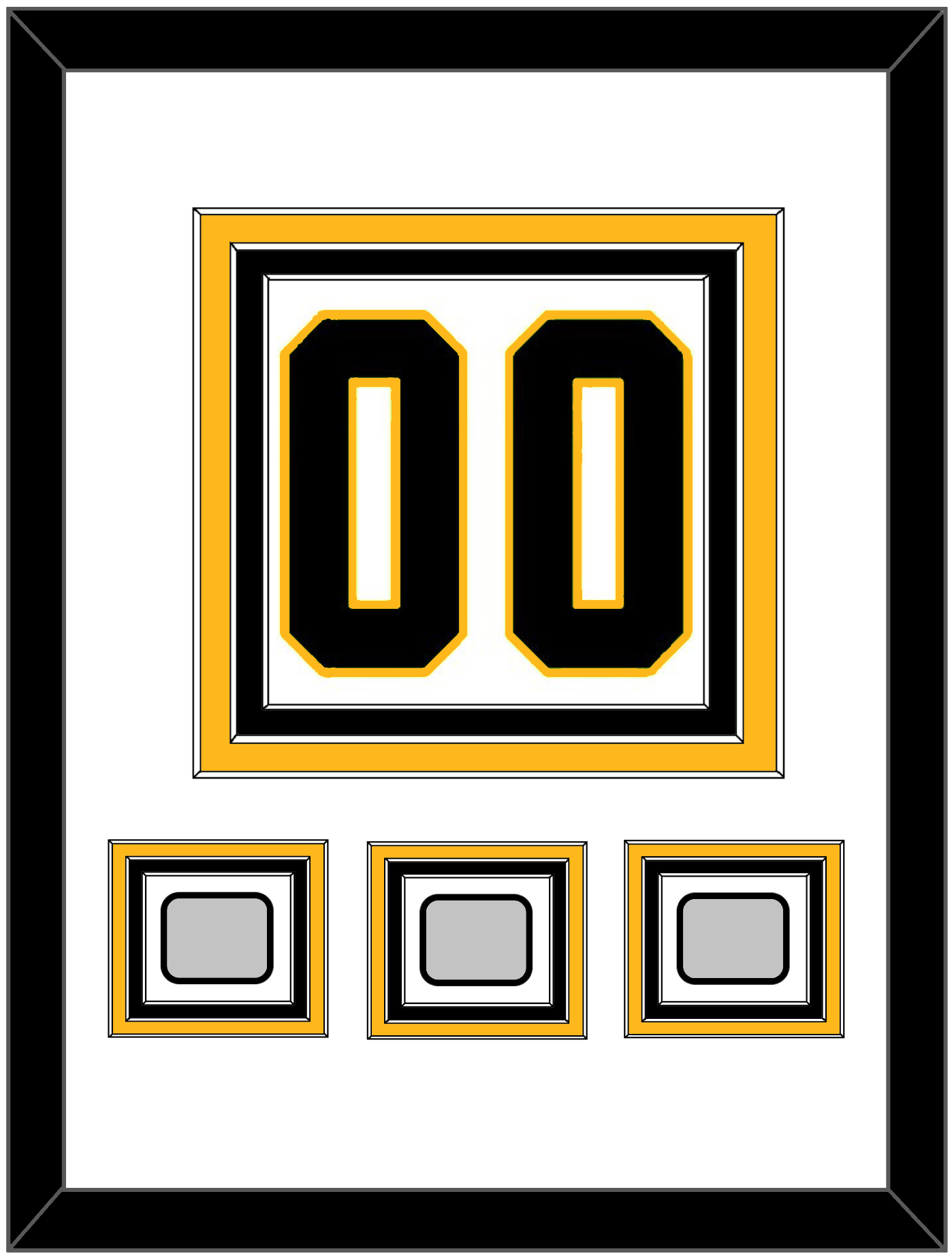 Pittsburgh Number (Back) & 3 Stanley Cup Champions Patches - Road White - Premier Tier 1