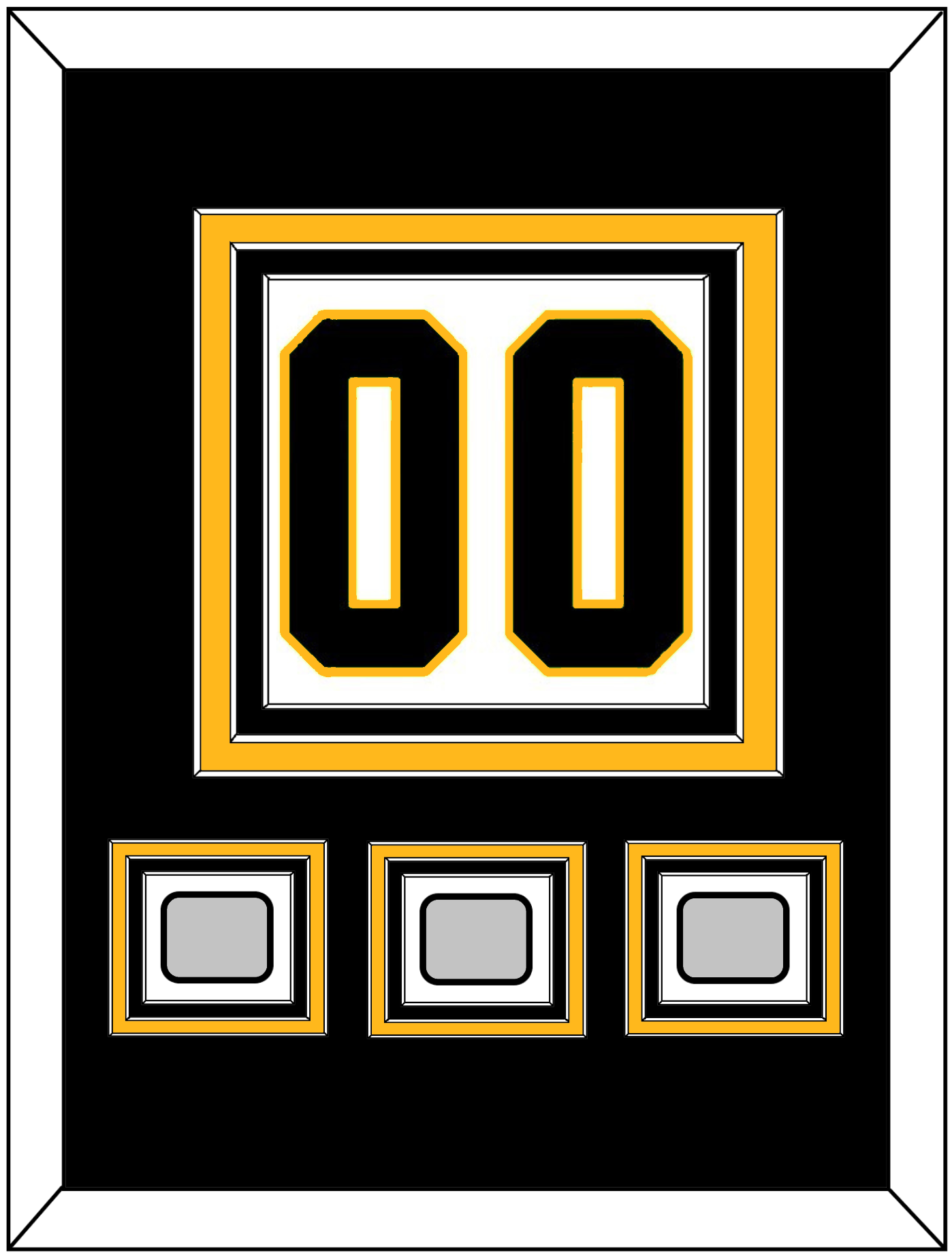 Pittsburgh Number (Back) & 3 Stanley Cup Finals Patches - Road White - Premier Tier 2