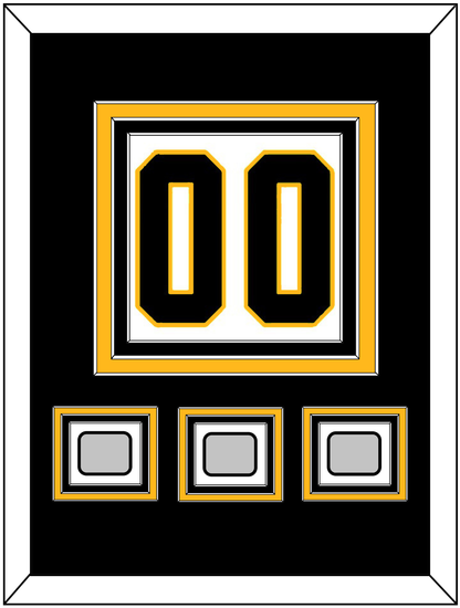 Pittsburgh Number (Back) & 3 Stanley Cup Finals Patches - Road White - Premier Tier 2