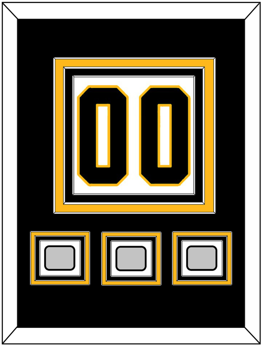 Pittsburgh Number (Back) & 3 Stanley Cup Finals Patches - Road White - Premier Tier 2
