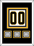 Pittsburgh Number (Back) & 3 Stanley Cup Champions Patches - Road White - Triple Mat 2