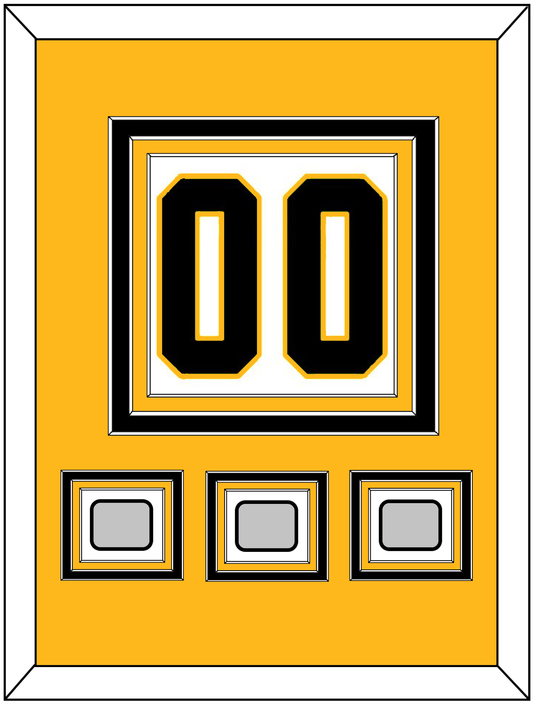 Pittsburgh Number (Back) & 3 Stanley Cup Champions Patches - Road White - Premier Tier 3
