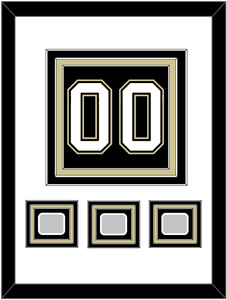 Pittsburgh Number (Back) & 3 Stanley Cup Finals Patches - Home Black (2007-2016) - Triple Mat 1