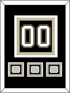 Pittsburgh Number (Back) & 3 Stanley Cup Finals Patches - Home Black (2007-2016) - Triple Mat 2