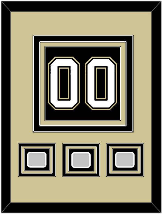 Pittsburgh Number (Back) & 3 Stanley Cup Champions Patches - Home Black (2007-2016)- Premier Tier 3