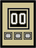 Pittsburgh Number (Back) & 3 Stanley Cup Champions Patches - Home Black (2007-2016)- Triple Mat 3