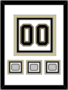 Pittsburgh Number (Back) & 3 Stanley Cup Champions Patches - Road White (2007-2016)- Triple Mat 1