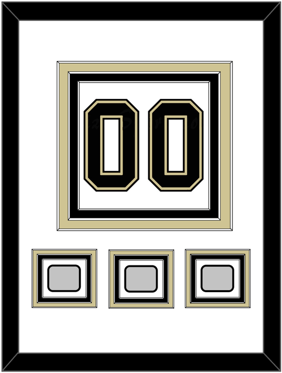 Pittsburgh Number (Back) & 3 Stanley Cup Finals Patches - Road White (2007-2016) - Triple Mat 1