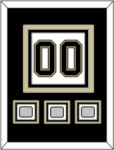 Pittsburgh Number (Back) & 3 Stanley Cup Champions Patches - Road White (2007-2016)- Triple Mat 2