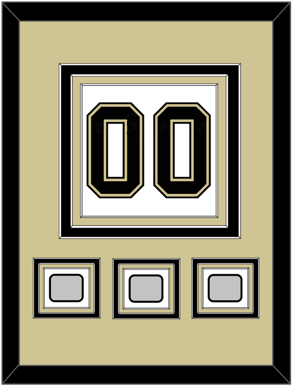 Pittsburgh Number (Back) & 3 Stanley Cup Champions Patches - Road White (2007-2016)- Triple Mat 3