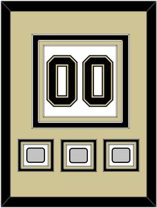 Pittsburgh Number (Back) & 3 Stanley Cup Finals Patches - Road White (2007-2016) - Triple Mat 3