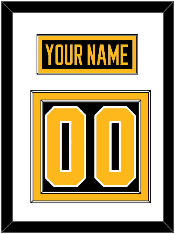 Pittsburgh Nameplate & Number (Back) - Home Black - Double Mat 1