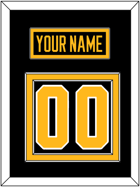 Pittsburgh Nameplate & Number (Back) - Road Black (1988-1992) - Double Mat 2