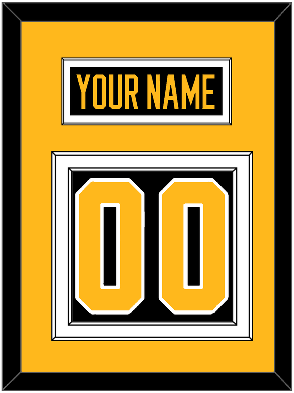 Pittsburgh Nameplate & Number (Back) - Road Black (1988-1992) - Double Mat 3