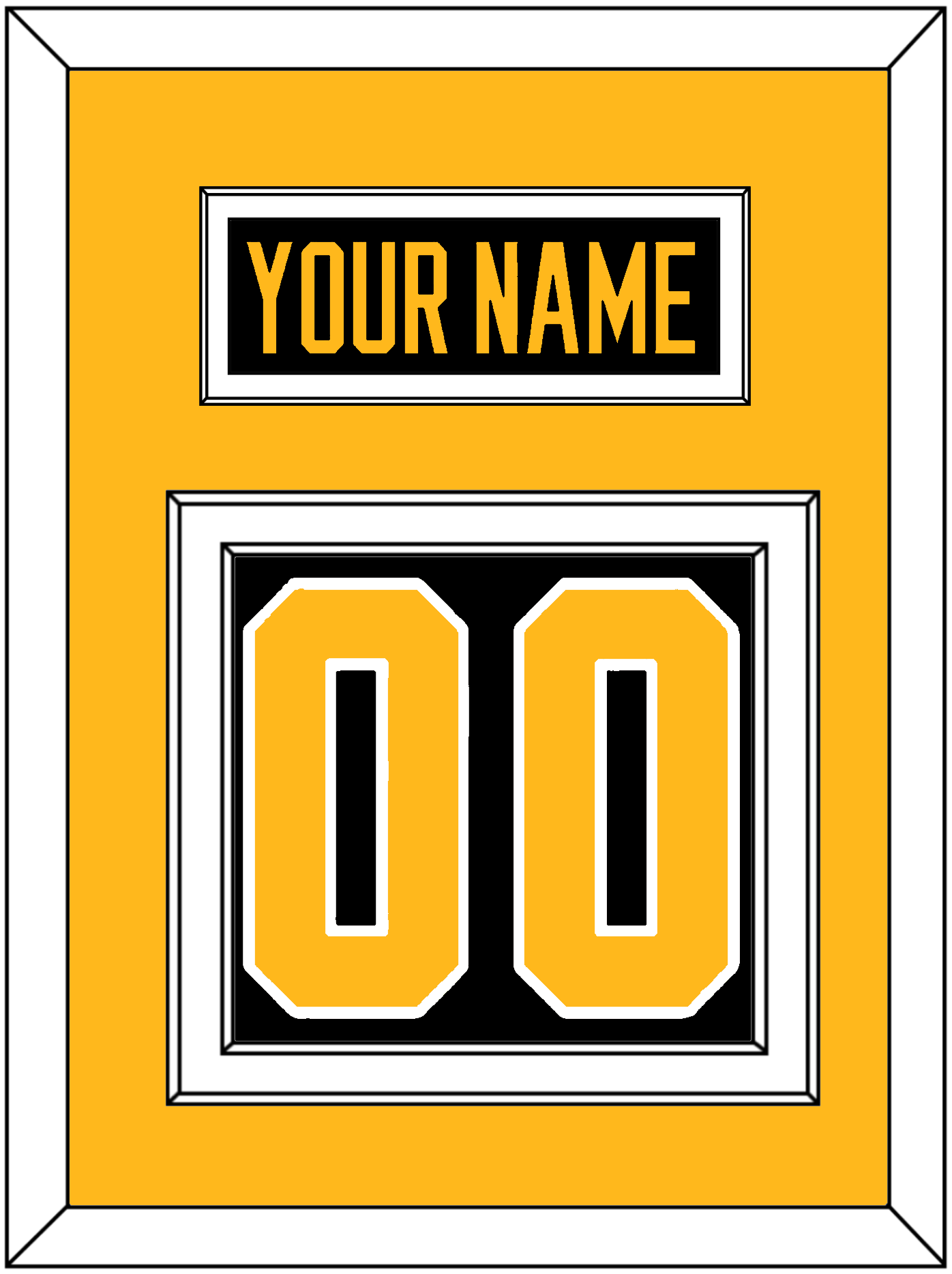 Pittsburgh Nameplate & Number (Back) - Road Black (1988-1992) - Signature Tier 3