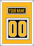 Pittsburgh Nameplate & Number (Back) - Road Black (1988-1992) - Double Mat 3