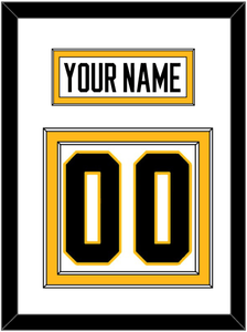 Pittsburgh Nameplate & Number (Back) - Home White (1988-1992) - Double Mat 1