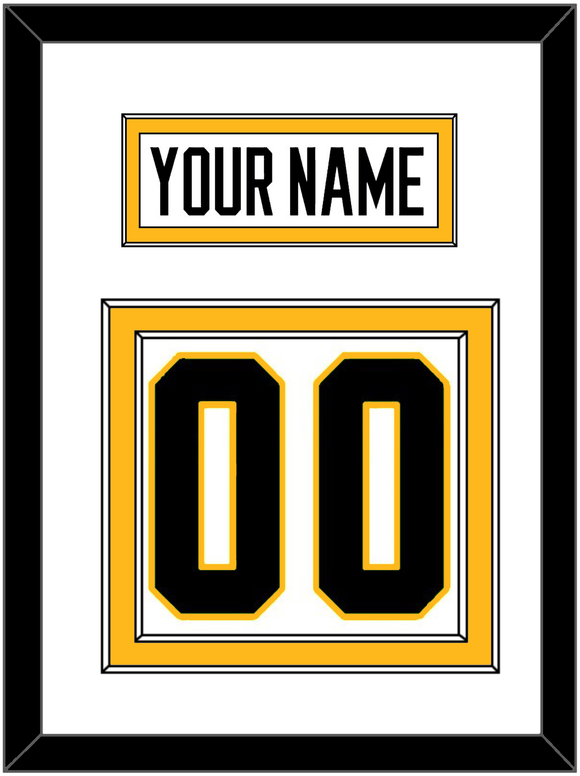 Pittsburgh Nameplate & Number (Back) - Home White (1988-1992) - Double Mat 1