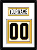 Pittsburgh Nameplate & Number (Back) - Home White (1988-1992) - Double Mat 1