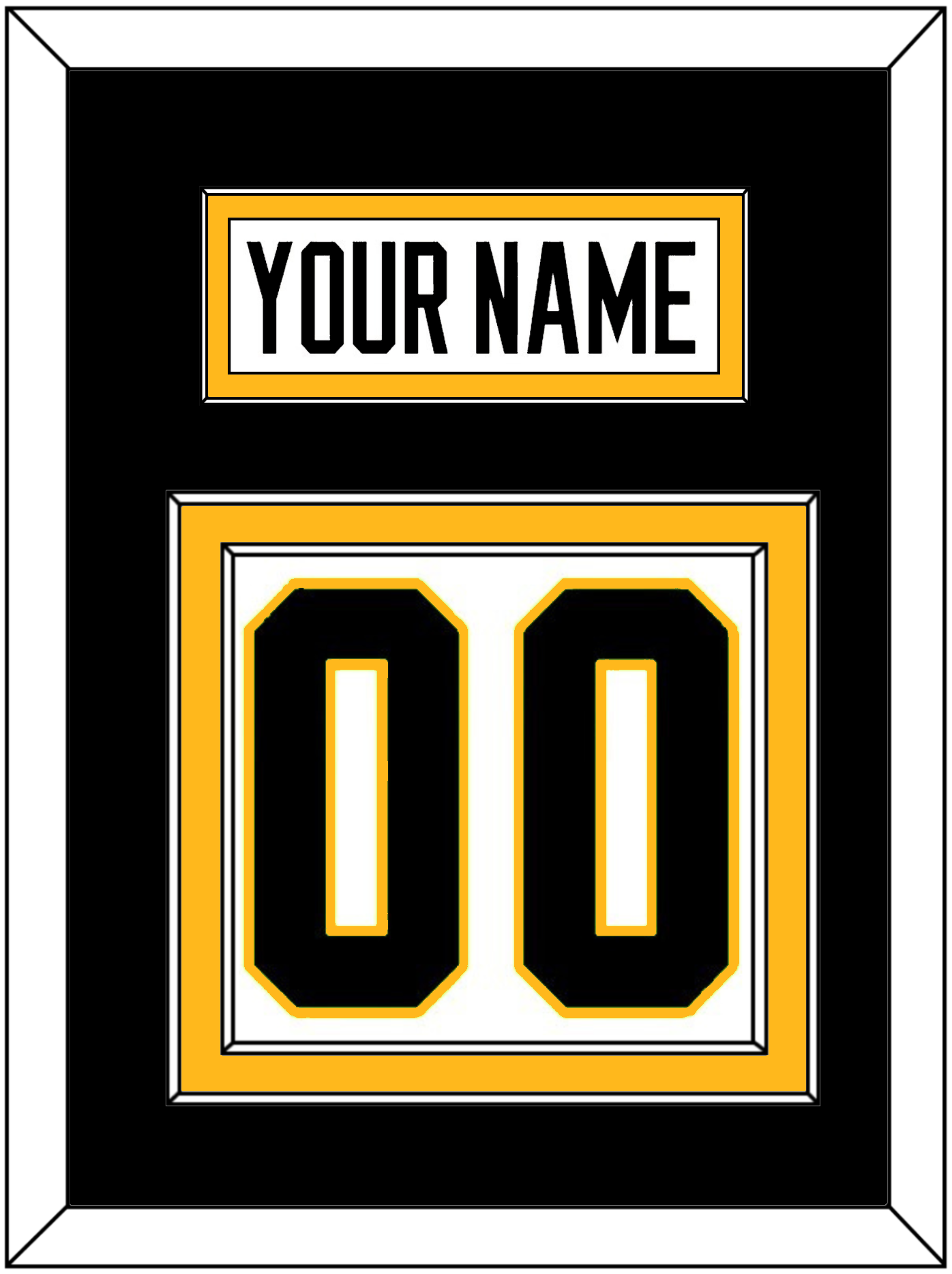 Pittsburgh Nameplate & Number (Back) - Home White (1988-1992) - Signature Tier 2