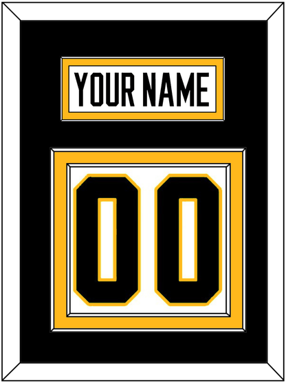 Pittsburgh Nameplate & Number (Back) - Road White - Signature Tier 2