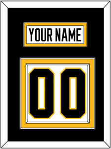 Pittsburgh Nameplate & Number (Back) - Road White - Double Mat 2