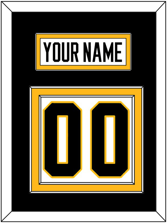 Pittsburgh Nameplate & Number (Back) - Road White - Double Mat 2