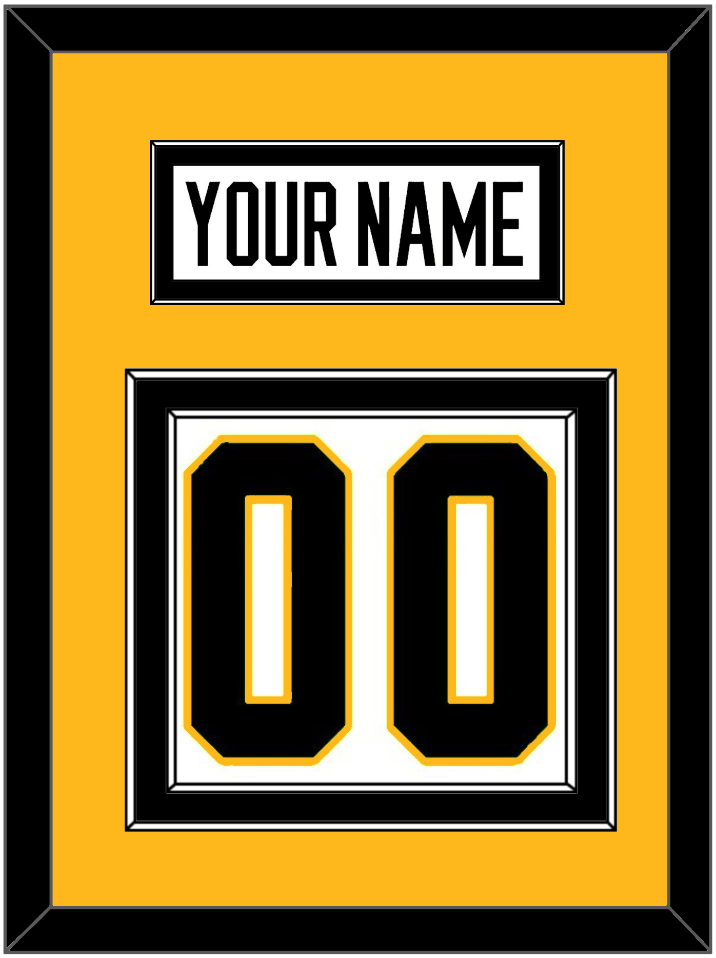 Pittsburgh Nameplate & Number (Back) - Home White (1988-1992) - Signature Tier 3