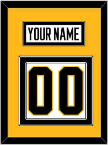 Pittsburgh Nameplate & Number (Back) - Home White (1988-1992) - Double Mat 3