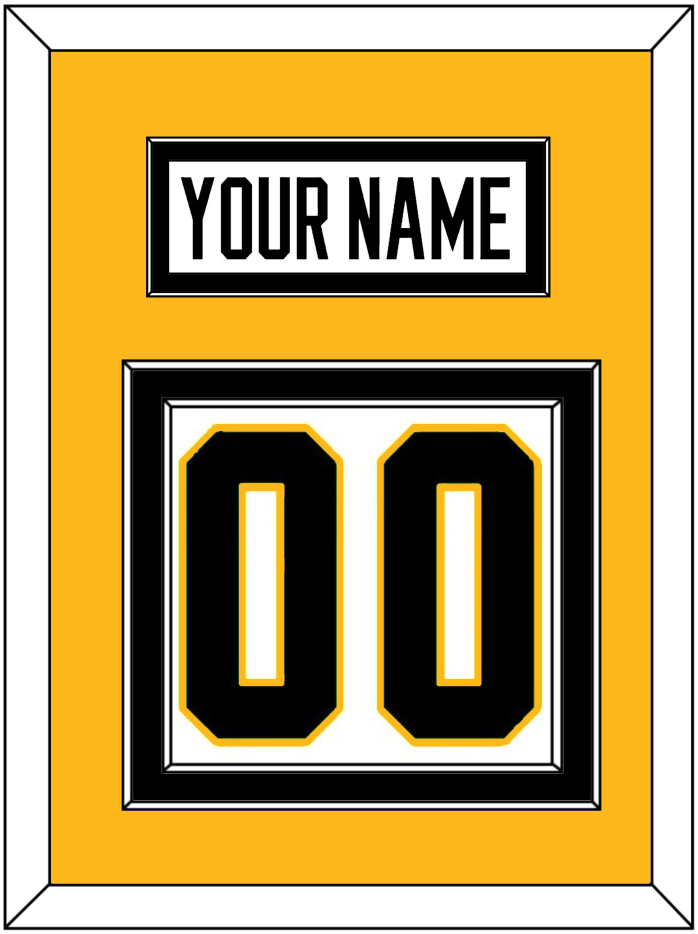 Pittsburgh Nameplate & Number (Back) - Home White (1988-1992) - Signature Tier 3